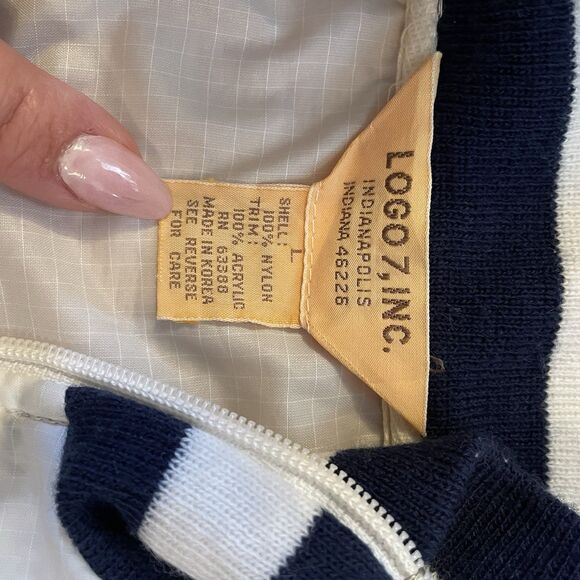 Vintage Logo 7 Super Bowl XXI 1987 STAFF Windbreaker Jacket White Large - Picture 9 of 13